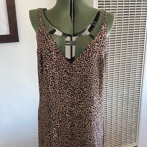 Reformation leopard midi slip dress. Size 10.
